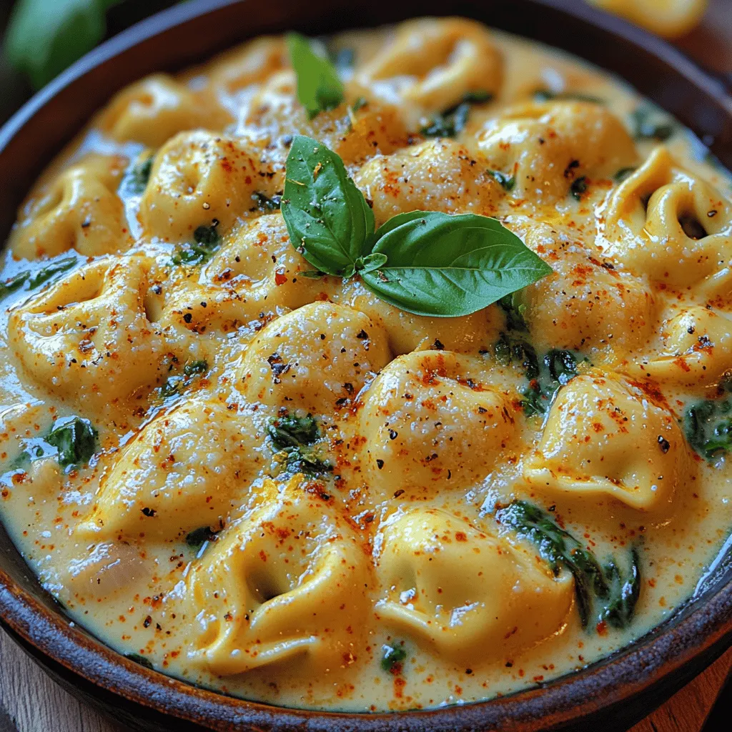 Creamy Garlic Spinach Tortellini is a delightful dish that embodies comfort food at its finest. With its rich, velvety sauce and the satisfying bite of tender tortellini, this recipe offers a perfect balance of flavors that can elevate any meal. Whether you're preparing a weeknight dinner or entertaining guests, this dish is sure to impress with its simplicity and gourmet appeal.