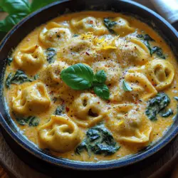Creamy Garlic Spinach Tortellini is a delightful dish that embodies comfort food at its finest. With its rich, velvety sauce and the satisfying bite of tender tortellini, this recipe offers a perfect balance of flavors that can elevate any meal. Whether you're preparing a weeknight dinner or entertaining guests, this dish is sure to impress with its simplicity and gourmet appeal.