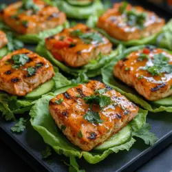 Salmon Lettuce Wraps with Watermelon Glaze is a culinary creation that perfectly encapsulates the essence of fresh, vibrant dining. This dish combines the rich, savory flavor of salmon with the sweet and tangy notes of watermelon, resulting in a refreshing and balanced meal that is both satisfying and nutritious. Not only does it cater to health-conscious eaters seeking lighter fare, but it also accommodates various dietary preferences, making it an ideal choice for gatherings and family dinners alike.