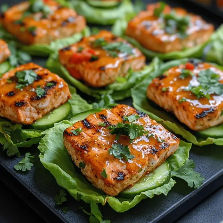 Salmon Lettuce Wraps with Watermelon Glaze is a culinary creation that perfectly encapsulates the essence of fresh, vibrant dining. This dish combines the rich, savory flavor of salmon with the sweet and tangy notes of watermelon, resulting in a refreshing and balanced meal that is both satisfying and nutritious. Not only does it cater to health-conscious eaters seeking lighter fare, but it also accommodates various dietary preferences, making it an ideal choice for gatherings and family dinners alike.