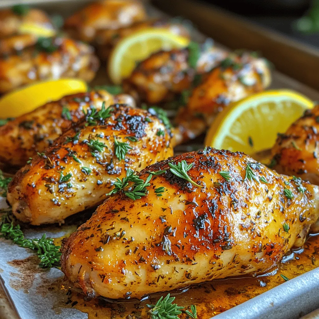 To start preparing your Zesty Lemon Herb Roasted Chicken Drumsticks, the first step is to create a vibrant marinade that will infuse the chicken with flavor. In a large mixing bowl, combine the following ingredients: