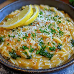 When it comes to pasta dishes that are both comforting and refreshing, Zesty Creamy Lemon Orzo with Spinach stands out as a vibrant option that appeals to a wide range of palates. This dish brings together the bright notes of zesty lemon, the richness of creamy sauce, and the wholesome goodness of fresh spinach, creating a meal that is not only satisfying but also packed with nutrients. Perfect for a weeknight dinner or a special gathering, this orzo recipe offers a delightful balance of flavors that can easily win over even the pickiest eaters.