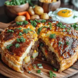 When it comes to comfort food, few dishes rival the hearty ground beef and potato pie. This savory pie brings together tender ground beef, creamy potatoes, and a medley of vegetables, all enveloped in a flaky crust. It’s the kind of dish that not only warms the stomach but also the heart, making it a beloved choice for family dinners and special occasions.