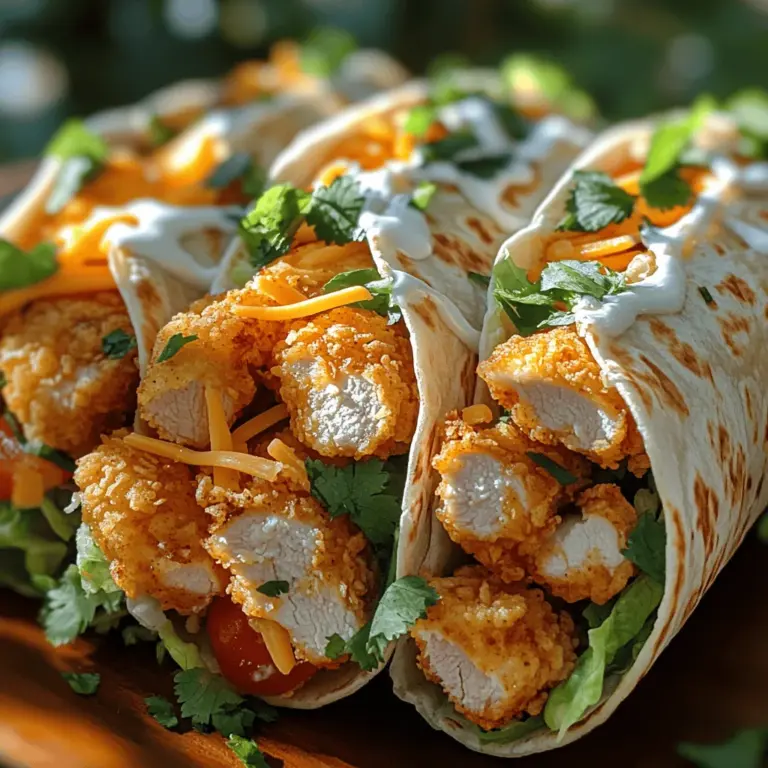 Crispy chicken wraps are a delightful and versatile meal option that can easily transition from lunch to dinner or even serve as a quick snack. These wraps combine the satisfying crunch of fried chicken with fresh, vibrant ingredients, making them a favorite for families and gatherings alike. The beauty of homemade crispy chicken wraps lies not just in their flavor, but also in their customization potential. You can tailor the ingredients to suit your tastes, dietary needs, or what you have on hand, ensuring that every wrap is a unique creation.