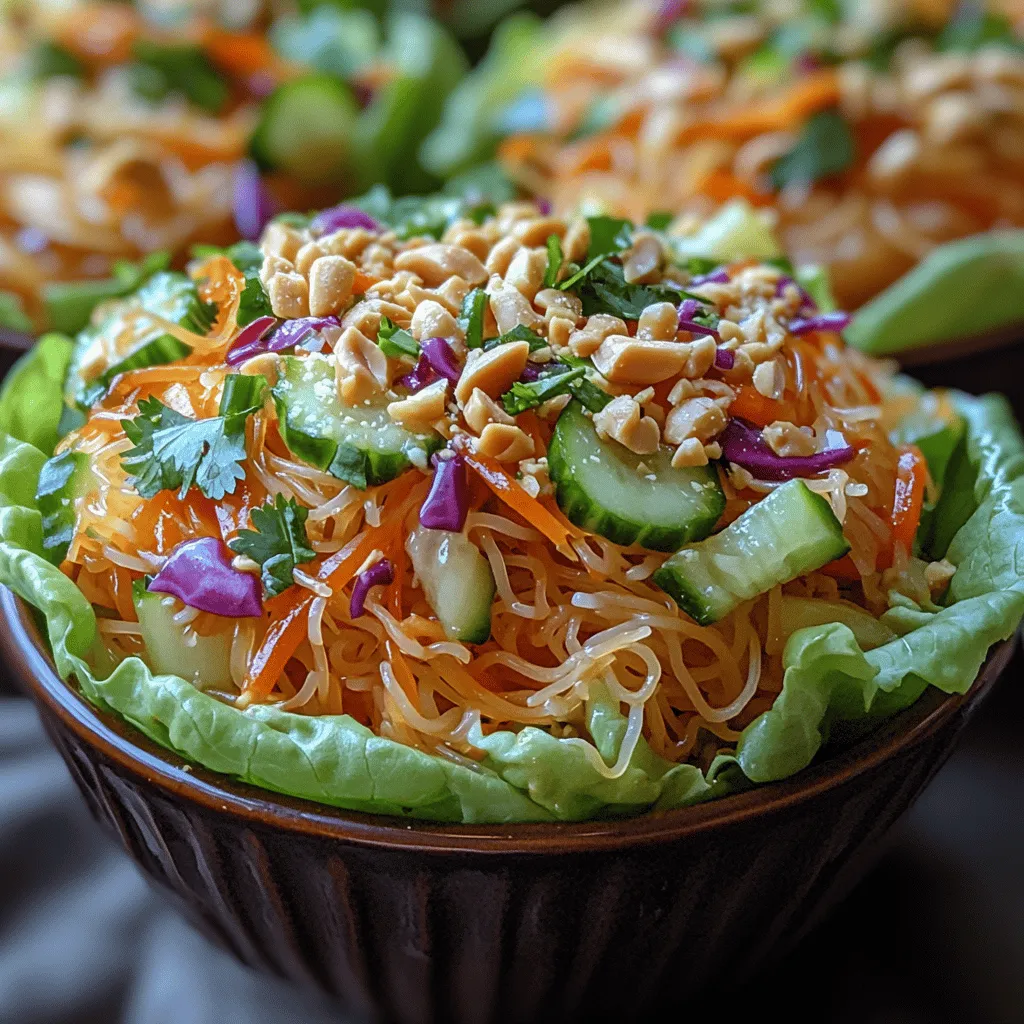Thai cuisine is renowned for its vibrant flavors, aromatic herbs, and a harmonious balance of sweet, sour, salty, and spicy elements. This culinary tradition draws on an array of ingredients, each contributing to the overall complexity of dishes that are both satisfying and refreshing. One such dish that encapsulates the spirit of Thai cooking is the Crunchy Thai Noodle Salad Cups. This recipe is not just a meal; it is an experience that invites you to indulge in the unique flavors that define Thai food.