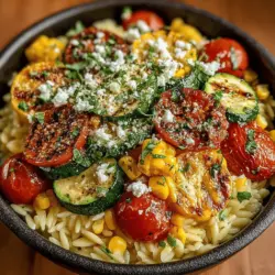 As the summer sun shines brightly, it beckons us to embrace lighter, fresher meals that reflect the vibrant flavors of the season. One dish that truly captures this essence is the Sunny Harvest Orzo Salad. This delightful recipe is a colorful tapestry of fresh vegetables, hearty orzo pasta, and a zesty dressing that combines to create a dish that is as nutritious as it is appealing. Perfect for family gatherings, picnics in the park, or a simple weeknight dinner, the Sunny Harvest Orzo Salad brings a taste of summer to your table, making it a must-try for any home cook looking to celebrate the season.