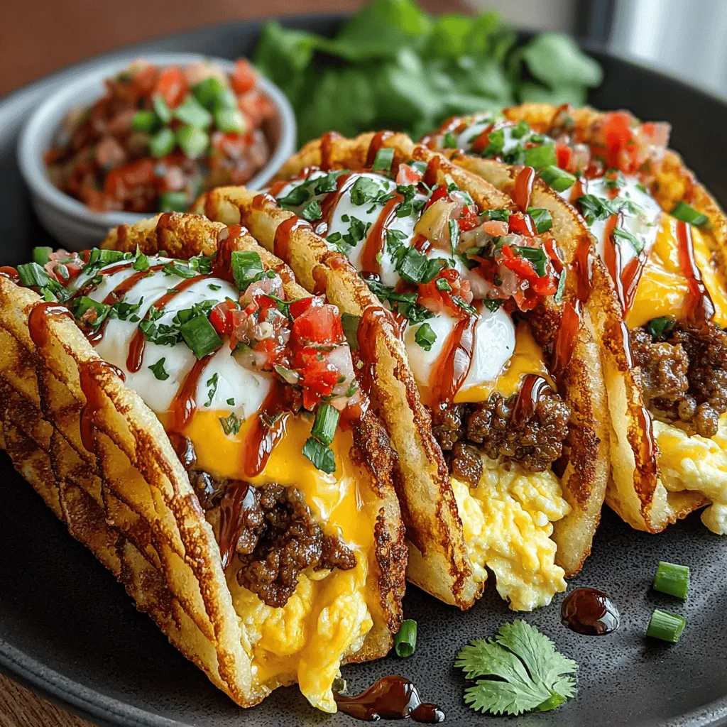 Discover the delightful fusion of breakfast flavors with Mini Sausage and Egg Waffle Tacos. This innovative recipe combines the comforting elements of waffles with classic breakfast ingredients, resulting in a unique dish that is both fun to eat and deliciously satisfying. Imagine crispy, golden waffles shaped into taco shells, filled with fluffy scrambled eggs, savory sausage, and a sprinkle of cheese. Perfect for brunch gatherings or a quick weekday breakfast, these waffle tacos are sure to become a family favorite.