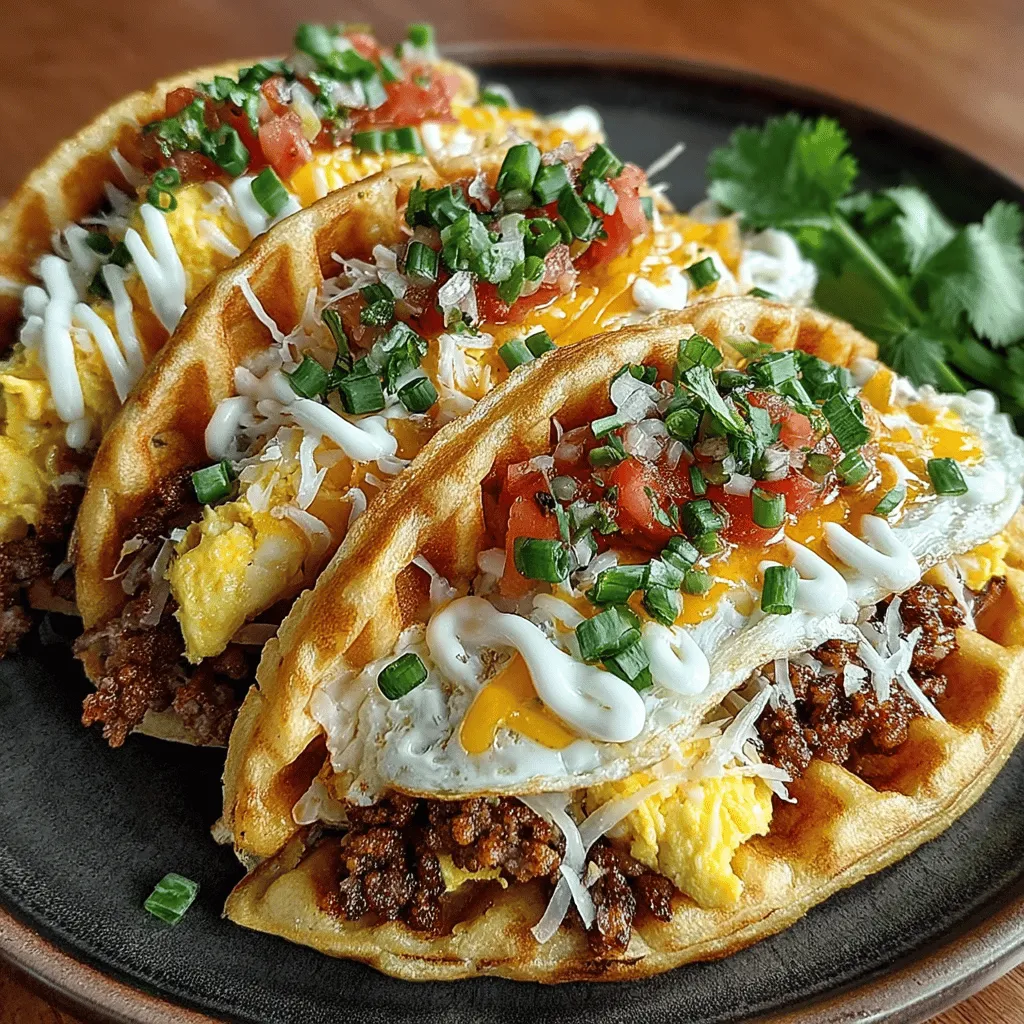 Discover the delightful fusion of breakfast flavors with Mini Sausage and Egg Waffle Tacos. This innovative recipe combines the comforting elements of waffles with classic breakfast ingredients, resulting in a unique dish that is both fun to eat and deliciously satisfying. Imagine crispy, golden waffles shaped into taco shells, filled with fluffy scrambled eggs, savory sausage, and a sprinkle of cheese. Perfect for brunch gatherings or a quick weekday breakfast, these waffle tacos are sure to become a family favorite.