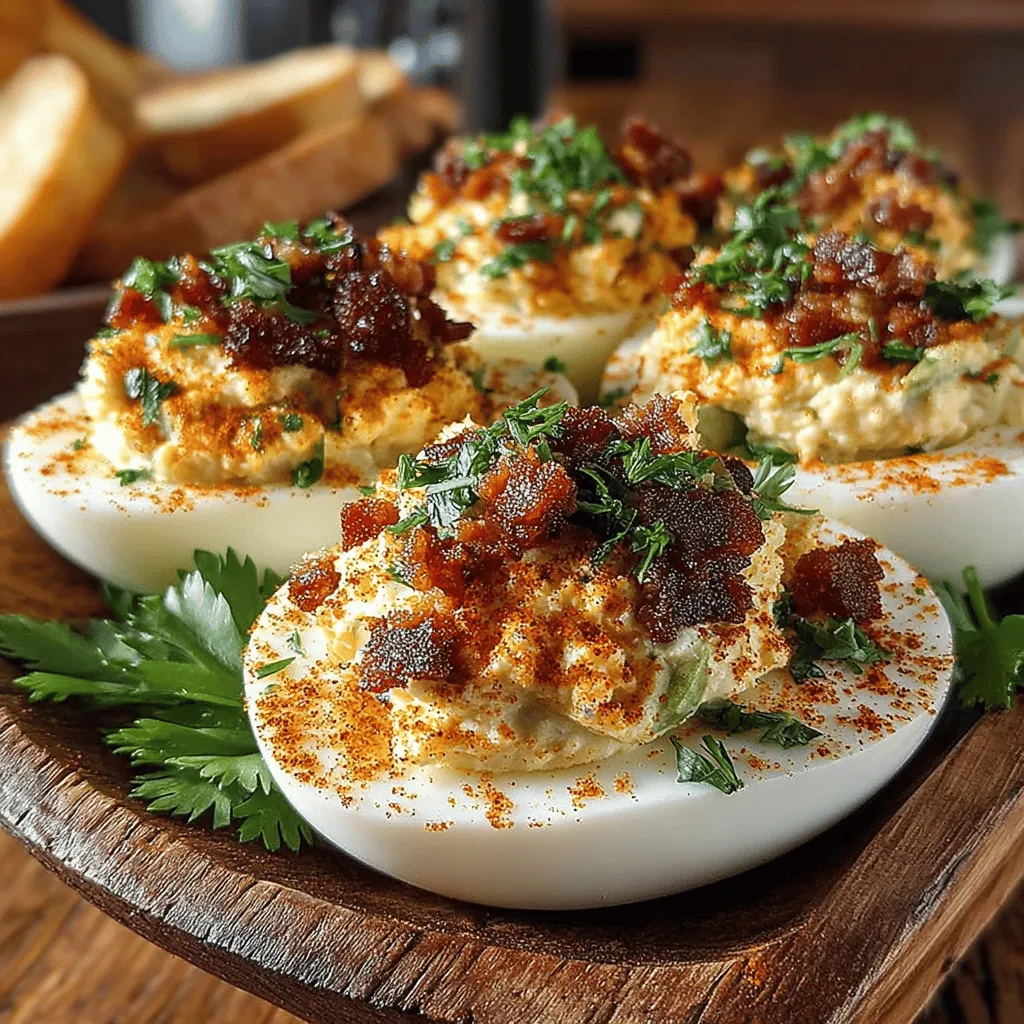 Deviled eggs have long been a staple at gatherings, from holiday feasts to summer picnics. Their creamy texture and savory flavor make them an irresistible appetizer. However, the traditional recipe can always use a modern twist, and that’s where our Avocado Bacon Deviled Eggs Delight comes in. This innovative take on the classic dish combines the creamy richness of avocados with the satisfying crunch of crispy bacon, resulting in a delightful flavor profile that is both indulgent and nutritious.