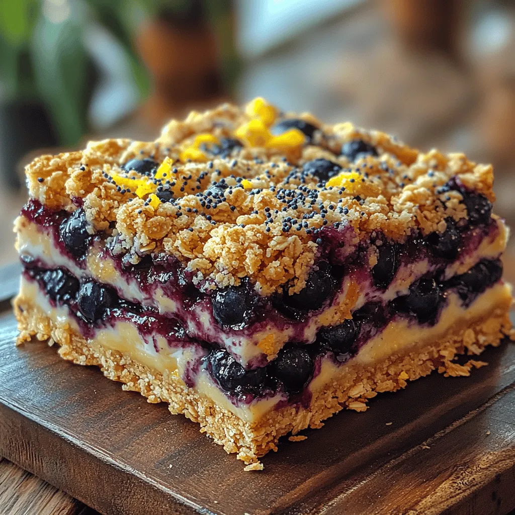 The flavor profile of Zesty Lemon Blueberry Dream Bars is a harmonious combination of tartness and sweetness. The bright, tangy notes of fresh lemon zest beautifully complement the natural sweetness of blueberries, creating a dessert that is both invigorating and satisfying. Each bite is a burst of flavor that tantalizes the palate, making these bars an unforgettable addition to any dessert table.