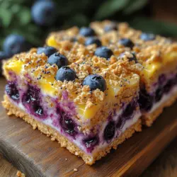 The flavor profile of Zesty Lemon Blueberry Dream Bars is a harmonious combination of tartness and sweetness. The bright, tangy notes of fresh lemon zest beautifully complement the natural sweetness of blueberries, creating a dessert that is both invigorating and satisfying. Each bite is a burst of flavor that tantalizes the palate, making these bars an unforgettable addition to any dessert table.