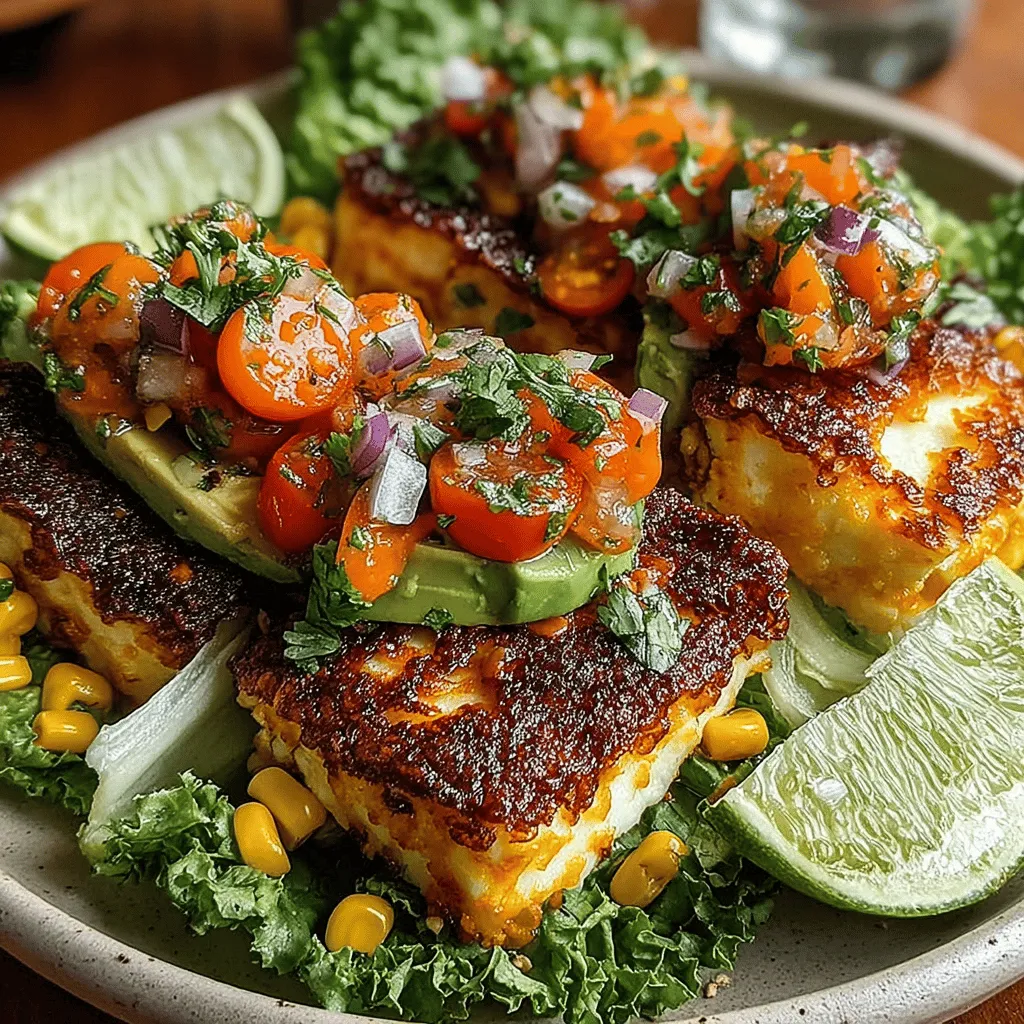 If you're seeking a fresh and flavorful alternative to traditional tacos, look no further than Crispy Halloumi Taco Lettuce Wraps. This innovative dish transforms the classic taco experience by incorporating the unique texture and taste of halloumi cheese, making it an exciting option for health-conscious eaters and cheese lovers alike. These wraps are quick to prepare, allowing you to enjoy a satisfying meal without spending hours in the kitchen. With vibrant ingredients that burst with flavor, these lettuce wraps not only tantalize the taste buds but also provide a nutritious alternative to conventional taco shells.
