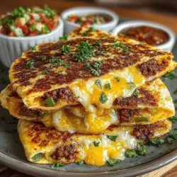 When it comes to breakfast or brunch, finding a dish that is both satisfying and easy to prepare can be a challenge. Enter the Spicy Sunrise Green Chili Quesadilla—a delightful fusion of flavors that brings together the richness of chorizo, the freshness of vegetables, and the creaminess of melted cheese. This dish is not just a meal; it’s an experience that awakens the senses and sets a vibrant tone for the day ahead.