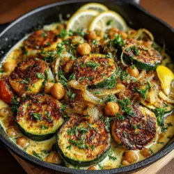 In the world of quick and satisfying meals, the Creamy Garlic Chickpea Zucchini Skillet stands out as a vibrant dish that combines delightful flavors with nutritional benefits. This recipe brings together hearty chickpeas and tender zucchini, creating a comforting yet healthy option that is perfect for busy weeknight dinners. Its creamy garlic sauce envelops the vegetables and legumes, resulting in a dish that not only pleases the palate but also fuels the body with essential nutrients.