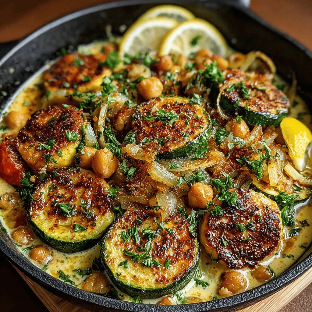 In the world of quick and satisfying meals, the Creamy Garlic Chickpea Zucchini Skillet stands out as a vibrant dish that combines delightful flavors with nutritional benefits. This recipe brings together hearty chickpeas and tender zucchini, creating a comforting yet healthy option that is perfect for busy weeknight dinners. Its creamy garlic sauce envelops the vegetables and legumes, resulting in a dish that not only pleases the palate but also fuels the body with essential nutrients.