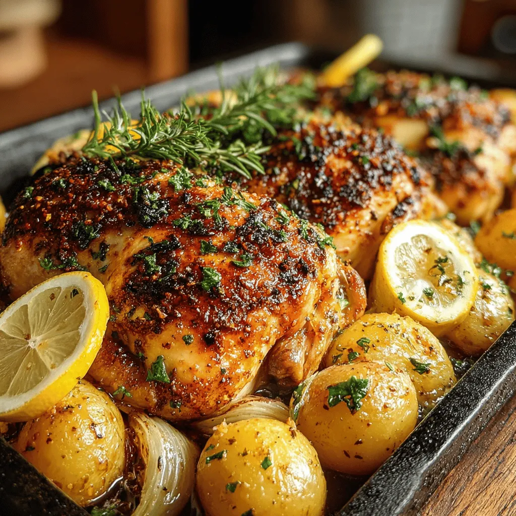 Savory Herb Roasted Chicken is a timeless dish that brings warmth and comfort to the dining table. Known for its tender, juicy meat and crispy skin, this recipe pairs beautifully with flavorful roasted baby potatoes, making it an ideal choice for family gatherings or a cozy weeknight dinner. The enticing combination of fresh herbs and zesty lemon not only adds a delightful aroma but also enhances the overall taste, making it an instant favorite among home cooks and food enthusiasts alike. In this article, we will delve into the steps to create this mouth-watering meal, explore the benefits of each ingredient, and offer tips for achieving the perfect roast that will impress your loved ones.