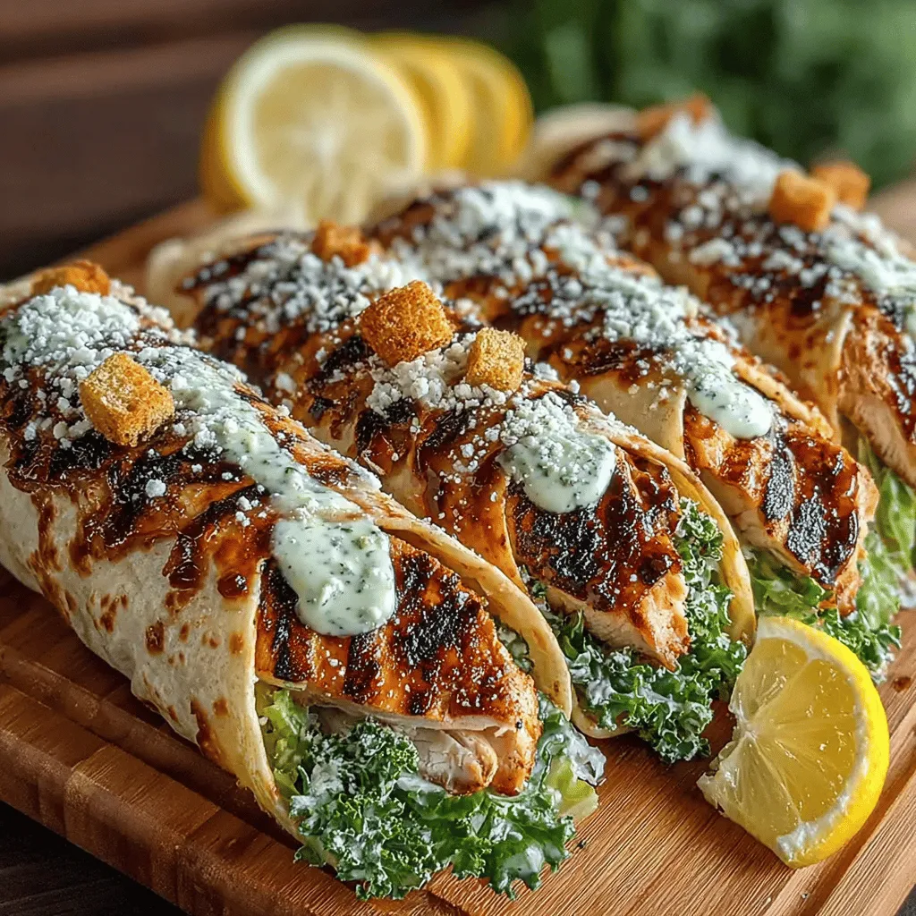 Grilled Chicken Caesar Wraps are a delightful fusion of classic Caesar salad flavors and the convenience of a handheld meal. This recipe stands out as a perfect option for lunch, dinner, or even a picnic, combining the tender, juicy goodness of grilled chicken with the crisp freshness of romaine lettuce, creamy Caesar dressing, and a sprinkle of Parmesan cheese, all enveloped in a soft tortilla. The combination of these ingredients creates a satisfying and flavorful wrap that is both nutritious and easy to prepare. In this article, we will explore the steps to create these delicious wraps, discuss the ingredients in detail, and share insights into why this dish is a favorite among many.