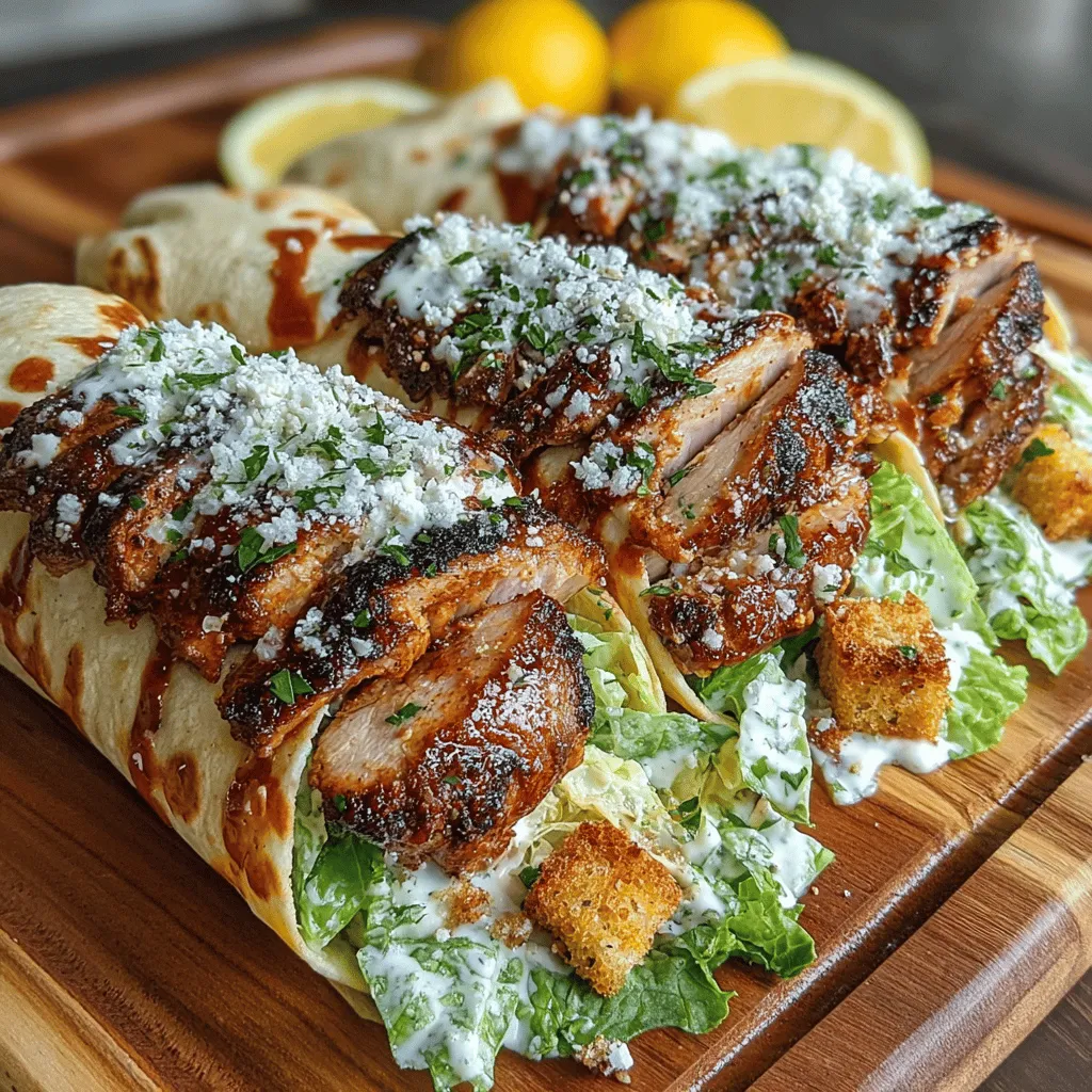 Grilled Chicken Caesar Wraps are a delightful fusion of classic Caesar salad flavors and the convenience of a handheld meal. This recipe stands out as a perfect option for lunch, dinner, or even a picnic, combining the tender, juicy goodness of grilled chicken with the crisp freshness of romaine lettuce, creamy Caesar dressing, and a sprinkle of Parmesan cheese, all enveloped in a soft tortilla. The combination of these ingredients creates a satisfying and flavorful wrap that is both nutritious and easy to prepare. In this article, we will explore the steps to create these delicious wraps, discuss the ingredients in detail, and share insights into why this dish is a favorite among many.
