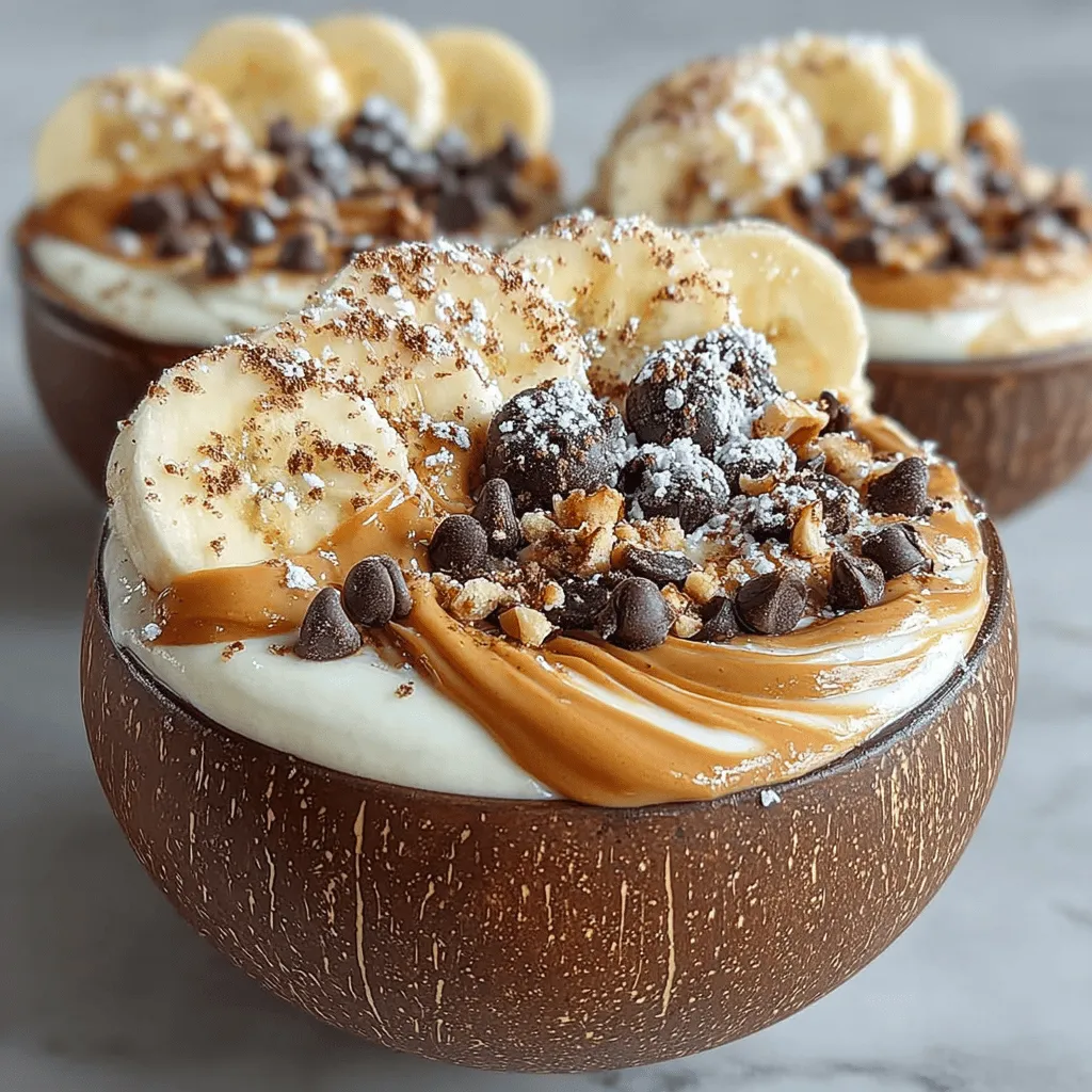 <strong>Introduction</strong>” /></p>
</p>
<h2>Importance of Texture and Presentation in Food</h2>
</p>
<p>When it comes to food, texture and presentation can elevate a simple dish into an extraordinary culinary experience. In the case of Peanut Butter Cup Greek Yogurt Bowls, both aspects play a crucial role in not only enticing the eyes but also enhancing the overall tasting experience. A well-constructed yogurt bowl should feature a harmonious balance of creamy, crunchy, sweet, and savory elements, making every bite a delightful journey of flavors and sensations.</p>
</p>
<h2>Layering Your Yogurt Bowl</h2>
</p>
<h3>Techniques for Effective Layering to Enhance Visual Appeal</h3>
</p>
<p>The first step to achieving a stunning Peanut Butter Cup Greek Yogurt Bowl is mastering the art of layering. Start with a base of creamy Greek yogurt, which acts as the canvas for your creation. Use a clear bowl or glass to showcase your layers effectively. Follow these techniques for perfect layering:</p>
</p>
<p>1. <strong>Start with Yogurt</strong>: Spoon a generous portion of Greek yogurt into the bottom of your bowl. This creamy base is not only delicious but also the foundation for your toppings.</p>
</p>
<p>2. <strong>Add Your Nut Butter</strong>: Drizzle a layer of peanut butter over the yogurt. The nut butter adds a rich flavor and creates a beautiful contrast with the white yogurt.</p>
</p>
<p>3. <strong>Incorporate Crunch</strong>: Sprinkle a layer of granola or crushed nuts over the peanut butter. This adds a delightful crunch that complements the creaminess of the yogurt.</p>
</p>
<p>4. <strong>Repeat the Layers</strong>: Continue alternating layers of yogurt, peanut butter, and crunchy toppings until the bowl is filled. Aim for at least three layers to create a visually appealing presentation.</p>
</p>
<p>5. <strong>Finish with a Flourish</strong>: Top off your bowl with a final dollop of peanut butter, a sprinkle of chocolate chips, or an extra layer of granola for that finishing touch.</p>
</p>
<h3>Suggestions for Alternative Toppings</h3>
</p>
<p>While the classic Peanut Butter Cup toppings are delicious, there is ample opportunity for customization. Here are some alternative toppings to consider:</p>
</p>
<p>– <strong>Fruits</strong>: Fresh fruits like strawberries, blueberries, or bananas not only enhance the appearance but also add natural sweetness and nutrition.</p>
<p>– <strong>Seeds</strong>: Chia seeds or flaxseeds can provide a nutritional boost and a unique texture.</p>
<p>– <strong>Coconut Flakes</strong>: Unsweetened coconut flakes add a tropical twist and a chewy texture.</p>
<p>– <strong>Spices</strong>: A sprinkle of cinnamon or nutmeg can add warmth and depth to the flavor profile.</p>
</p>
<h3>The Role of Toppings in Adding Flavor and Nutrition</h3>
</p>
<p>Toppings are not mere afterthoughts; they are essential components that enhance both flavor and nutritional value. Fruits provide vitamins, minerals, and antioxidants, while nuts and seeds contribute healthy fats and protein. Together, these additions create a well-rounded meal that satisfies both hunger and nutritional needs.</p>
</p>
<h2>Garnishing for Flavor and Presentation</h2>
</p>
<h3>Benefits of Adding Fresh Berries</h3>
</p>
<p>One of the simplest yet most effective ways to elevate your Peanut Butter Cup Greek Yogurt Bowl is by adding fresh berries. Berries such as raspberries, strawberries, and blueberries not only brighten the dish with vibrant colors but also introduce tartness that contrasts beautifully with the sweet peanut butter. This balance of flavors is essential in creating a well-rounded dish that pleases the palate.</p>
</p>
<h3>The Aesthetic and Taste Enhancements of Cocoa Powder Dusting</h3>
</p>
<p>A light dusting of unsweetened cocoa powder can transform your yogurt bowl into an indulgent dessert-like treat. Cocoa powder not only adds visual appeal but also enhances the chocolatey flavor, making it taste even more like a peanut butter cup. Additionally, cocoa is rich in antioxidants, providing health benefits alongside its deliciousness.</p>
</p>
<h3>How Garnishing Can Elevate the Overall Experience of the Dish</h3>
</p>
<p>Garnishing goes beyond mere aesthetics; it plays a pivotal role in the overall tasting experience. Thoughtfully chosen garnishes can introduce new flavors, textures, and aromas, making each bite exciting. Whether it’s a drizzle of honey, a sprinkle of cinnamon, or a handful of crushed nuts, the right garnish can elevate your Peanut Butter Cup Greek Yogurt Bowl from ordinary to extraordinary.</p>
</p>
<h2>Versatility of the Recipe</h2>
</p>
<h3>Ideas for Customizing the Yogurt Bowls (Add-ins and Substitutions)</h3>
</p>
<p>One of the greatest advantages of the Peanut Butter Cup Greek Yogurt Bowl is its versatility. Here are some ideas for customizing the recipe to suit your preferences:</p>
</p>
<p>– <strong>Nut Butters</strong>: Swap peanut butter for almond butter, cashew butter, or sunflower seed butter for different flavor profiles.</p>
<p>– <strong>Yogurt Options</strong>: While Greek yogurt is creamy and high in protein, you can also use dairy-free yogurt for a vegan version or regular yogurt for a lighter option.</p>
<p>– <strong>Sweeteners</strong>: Adjust the sweetness by adding honey, maple syrup, or agave nectar according to your taste.</p>
</p>
<h3>Discussing Seasonal Variations</h3>
</p>
<p>As the seasons change, so do the fruits available. Consider incorporating seasonal fruits to keep your yogurt bowls fresh and exciting. In the summer, opt for peaches and nectarines; in the fall, try diced apples with cinnamon; and in the winter, pomegranate seeds add a burst of flavor and color.</p>
</p>
<h3>Meal Prep Potential and How to Store for Later Use</h3>
</p>
<p>These yogurt bowls are perfect for meal prep. You can prepare individual servings in mason jars or airtight containers for a quick grab-and-go breakfast or snack. Layer the ingredients as described, but store the toppings separately if using items that can get soggy, like granola or fresh fruit. Keep the yogurt bowls in the refrigerator for up to three days for optimal freshness.</p>
</p>
<h2>Health and Nutritional Insights</h2>
</p>
<h3>Caloric Breakdown of the Ingredients Used</h3>
</p>
<p>Understanding the caloric content of each ingredient can help you make informed choices. A typical Peanut Butter Cup Greek Yogurt Bowl can be broken down as follows:</p>
</p>
<p>– <strong>Greek Yogurt (1 cup)</strong>: Approximately 100-150 calories</p>
<p>– <strong>Peanut Butter (2 tablespoons)</strong>: About 190 calories</p>
<p>– <strong>Granola (1/4 cup)</strong>: Roughly 120-150 calories</p>
<p>– <strong>Chocolate Chips (1 tablespoon)</strong>: Approximately 70 calories</p>
</p>
<p>In total, a yogurt bowl can range from 480 to 560 calories, depending on your specific ingredient choices and portion sizes.</p>
</p>
<h3>Discussion on the Balance of Macronutrients in the Recipe</h3>
</p>
<p>This recipe provides a balanced mix of macronutrients: carbohydrates from the yogurt and granola, protein from the Greek yogurt, and healthy fats from the peanut butter. This balance makes it an excellent choice for breakfast or a post-workout snack, as it can help fuel your body and keep you satiated.</p>
</p>
<h3>How These Bowls Fit into a Balanced Diet</h3>
</p>
<p>Peanut Butter Cup Greek Yogurt Bowls can easily fit into a balanced diet. They are rich in protein, healthy fats, and fiber, making them a satisfying option that can help manage hunger and support overall health. When enjoyed as part of a varied and balanced diet, these yogurt bowls can contribute to your daily nutritional needs.</p>
</p>
<h2>Conclusion</h2>
</p>
<p>In summary, Peanut Butter Cup Greek Yogurt Bowls are not just a delicious treat; they are a versatile and nutritious meal option perfect for any time of day. From the delightful layering techniques that enhance visual appeal to the myriad of toppings that boost flavor and nutrition, this recipe encourages creativity in the kitchen. The simplicity of preparation and the health benefits of the ingredients make it a standout choice for anyone seeking a tasty yet wholesome dish.</p>
</p>
<p>Don’t be afraid to experiment with different flavors and toppings to make this recipe your own. The possibilities are endless, and each variation can offer a unique taste experience. So grab your ingredients, get creative, and enjoy the deliciousness of Peanut Butter Cup Greek Yogurt Bowls today!</p>
</div>