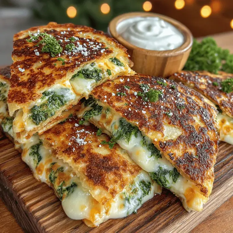 In today's fast-paced world, finding a meal that is both quick to prepare and satisfying can be a challenge. Enter Cheesy Spinach Stuffed Tortilla Melts—a delightful dish that ticks all the boxes for a quick, nutritious, and utterly delicious meal. Perfect for lunch, dinner, or even a hearty snack, these melts combine the creamy goodness of cheese with the vibrant freshness of spinach, all wrapped in a warm tortilla. The appeal of this recipe lies not only in its flavor but also in its versatility. It can be customized to fit various dietary needs and preferences, making it an ideal choice for families, busy professionals, or anyone looking to add more vegetables to their diet.