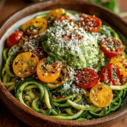 Zucchini Noodle Delight with Creamy Avocado Bliss
