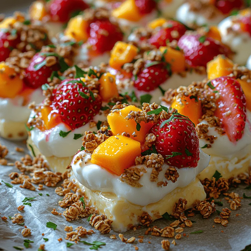To create the perfect Strawberry Mango Dream Yogurt Clusters, it all starts with the yogurt base. For a creamy texture that holds well while freezing, it’s essential to choose a good-quality yogurt. Greek yogurt is a fantastic option due to its thick consistency and high protein content, which helps keep you full longer. If you prefer a lighter texture, regular yogurt can also work, but consider straining it through a cheesecloth to enhance its creaminess.