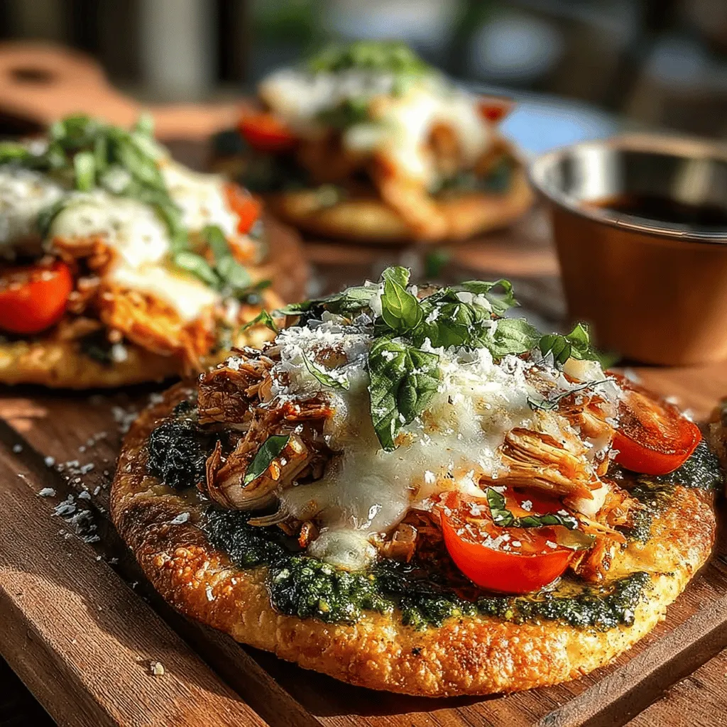 Welcome to the delicious world of Mini Chicken Pesto Pita Pizzas, a quick, easy, and nutritious meal that’s perfect for busy weeknights or casual gatherings. These delightful pizzas take the classic combination of chicken and pesto and place them on whole wheat pitas, making them both a healthier and simpler option than traditional pizza. With their delightful crunch and vibrant flavors, these mini pizzas offer a satisfying experience without the guilt often associated with larger, heavier meals. In this article, we’ll explore the ingredients, preparation, and benefits of this recipe while providing you with tips for customization and serving suggestions. Whether you’re a novice in the kitchen or an experienced cook looking for a fresh idea, this recipe is sure to satisfy your cravings.