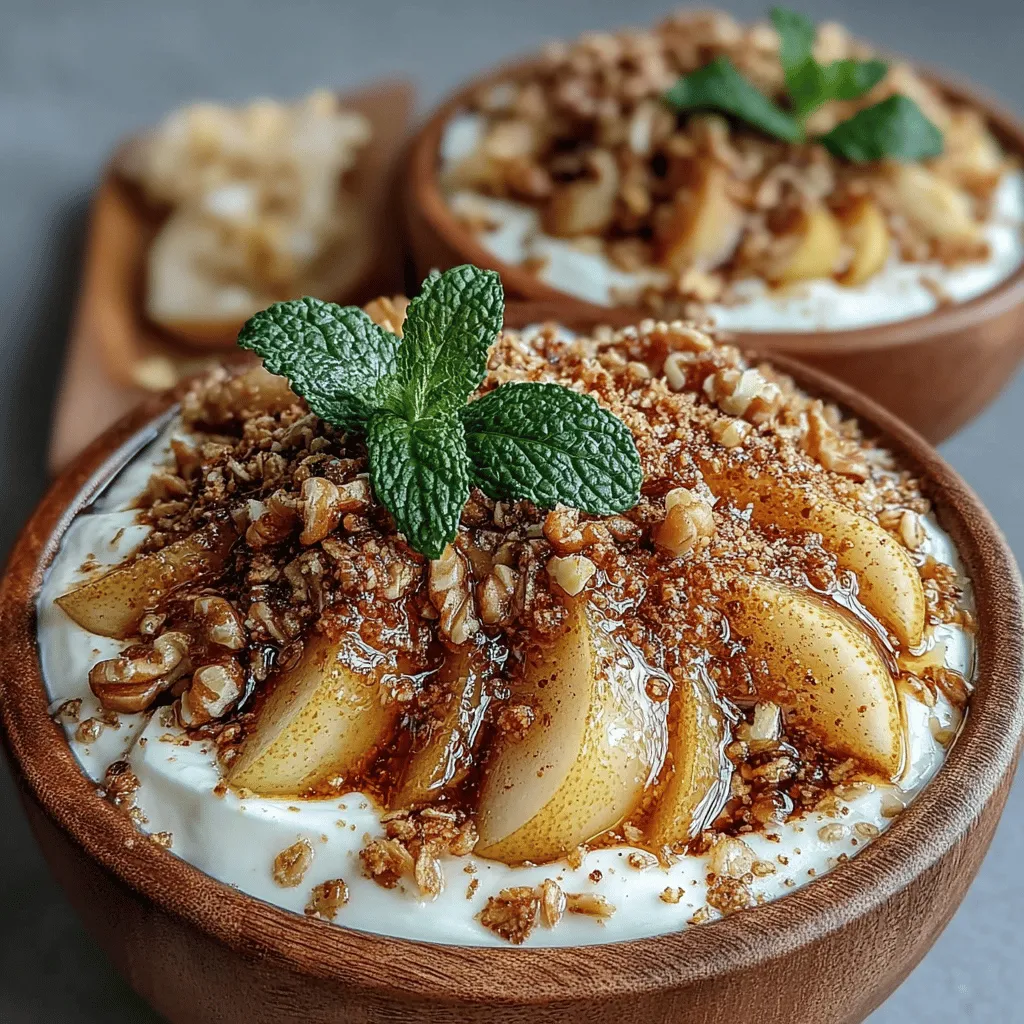 In the world of nutritious breakfasts and delightful desserts, the Sweet Pear & Honey Yogurt Bowl stands out as a versatile and healthful option that caters to both the palate and wellness needs. This recipe combines the creamy texture of yogurt with the natural sweetness of ripe pears and honey, creating a dish that is not only pleasing to the eye but also packs a nutritious punch. Perfect for busy mornings or as a post-dinner treat, these yogurt bowls are a celebration of fresh ingredients and simple preparation.