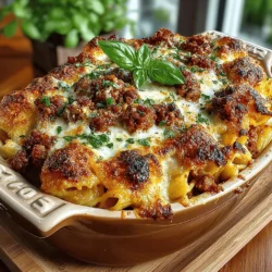 Cheesy baked ziti with Italian sausage is the quintessential comfort food that brings warmth and joy to any dining table. This hearty dish, with its layers of creamy cheeses, savory sausage, and perfectly cooked pasta, has garnered a devoted following among food lovers everywhere. Its rich flavors and delightful textures create a satisfying meal that appeals to both the young and the young at heart, making it a go-to choice for family gatherings, potlucks, and weeknight dinners.