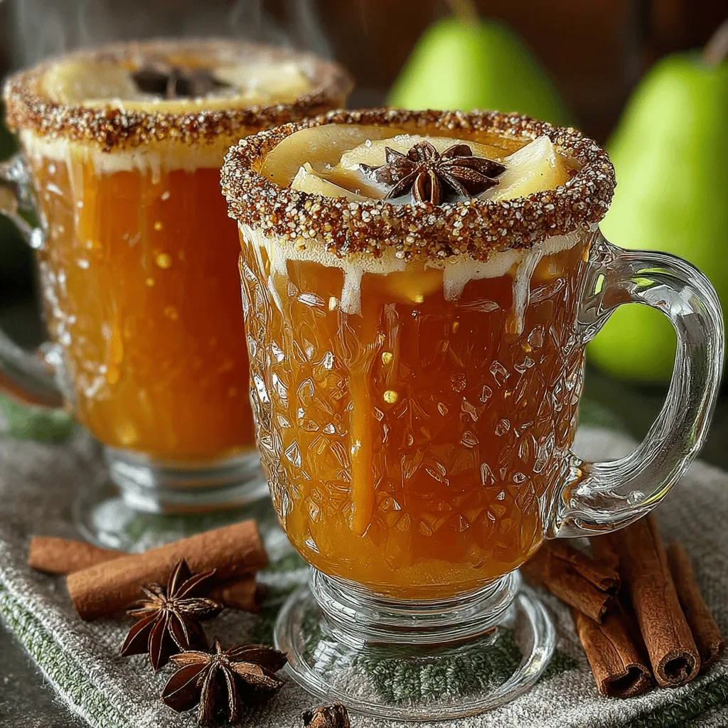 To begin crafting your Warm Spiced Pear Cider, the infusion of aromatics is essential in creating a layered flavor profile that captivates the senses. Start by adding the freshly grated zest of one medium orange into your pot along with the juice of that orange. The zest will contribute a vibrant citrus note, while the juice will provide a natural sweetness that complements the cider.