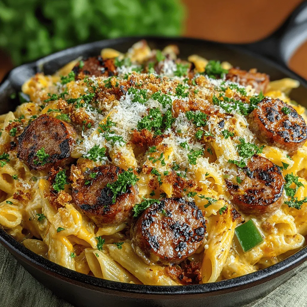 If you're searching for a quick yet delicious meal that captures the essence of robust flavors, look no further than the Spicy Creamy Cajun Sausage Pasta Skillet. This dish is a harmonious blend of creamy sauce, hearty sausage, and perfectly cooked pasta, making it an ideal choice for busy weeknights or casual gatherings. The convenience of preparing everything in one skillet not only simplifies the cooking process but also minimizes cleanup, allowing you to enjoy your meal without the stress of extensive preparation.
