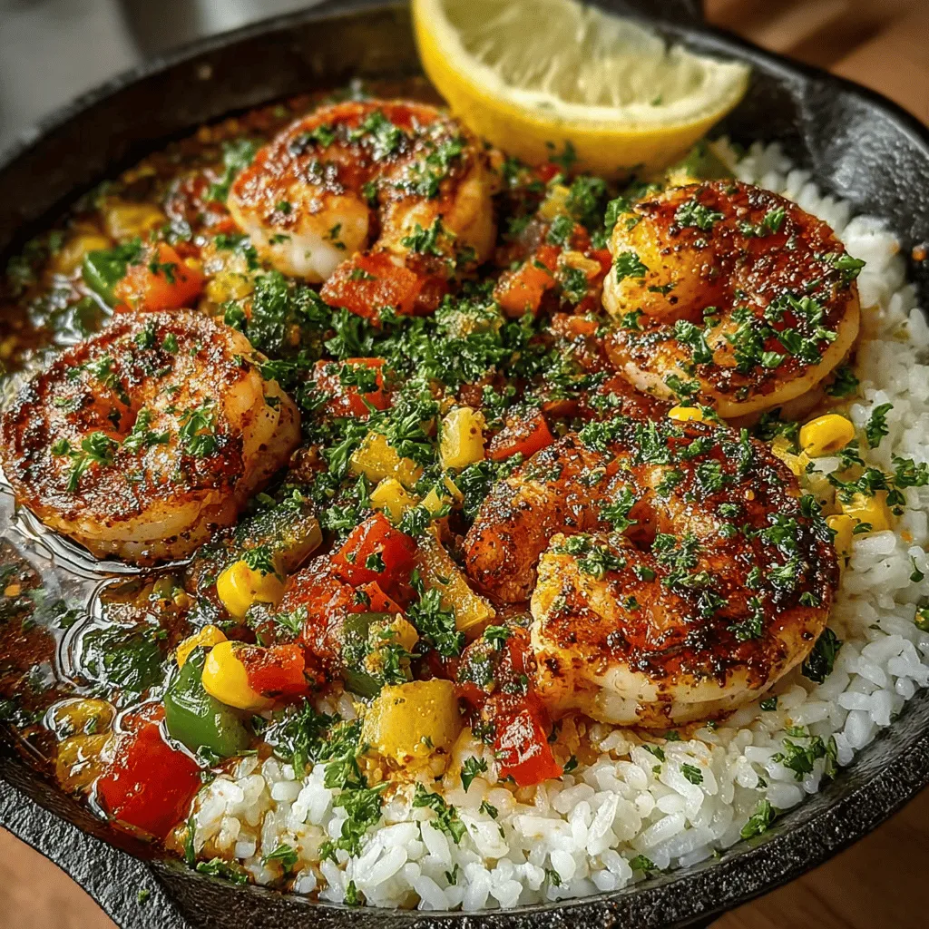 In today's fast-paced world, where time is often at a premium, the quest for a delicious and satisfying meal that can be prepared in a single pan is nothing short of a culinary treasure. One such gem is the Spicy One-Pan Cajun Shrimp and Rice Delight. This dish not only tantalizes the taste buds with its vibrant flavors but also embodies the essence of comfort food, making it an ideal choice for both busy weeknights and special gatherings. The beauty of this recipe lies in its simplicity—it allows for a medley of spices and fresh ingredients to come together harmoniously, creating a meal that is as delightful to prepare as it is to savor.