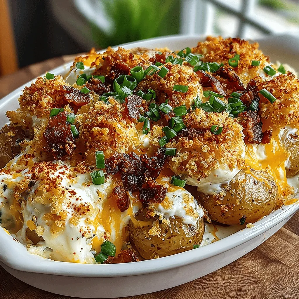 To achieve the perfect creamy base for your Cheesy Ranch Potato Casserole, start by mixing together sour cream, ranch dressing, and a blend of spices. This combination is crucial as it not only enhances the flavor but also provides that rich creaminess that makes the casserole irresistible.