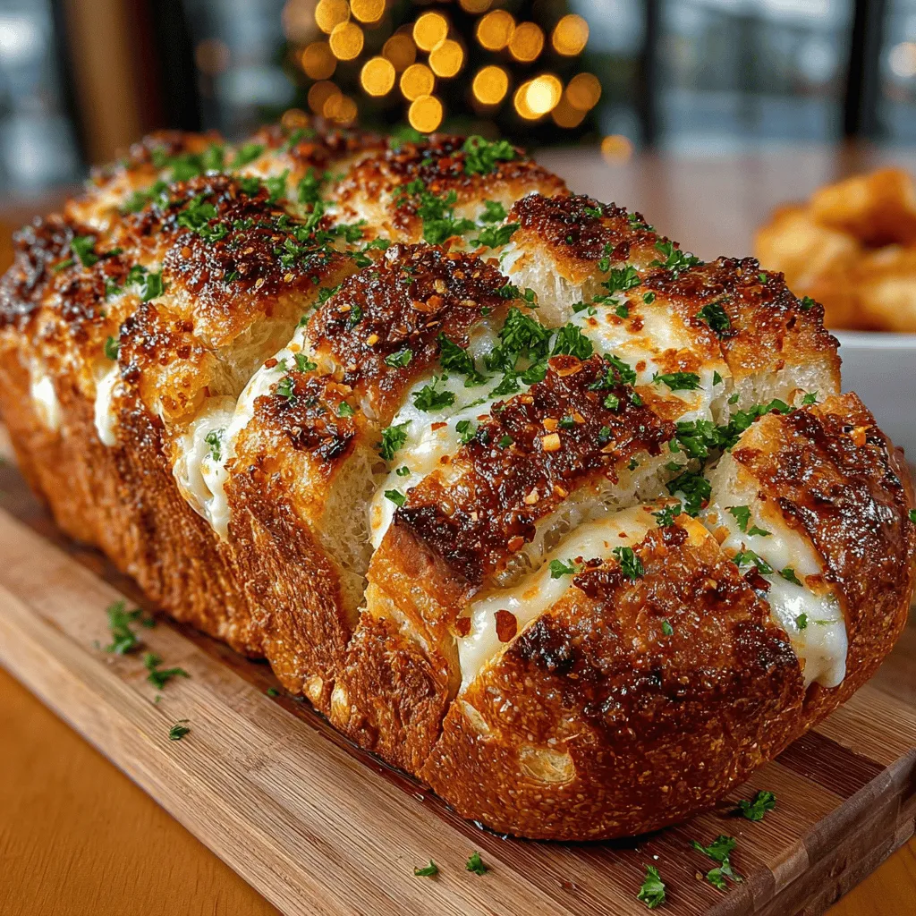 Pull-apart bread has taken the culinary world by storm, becoming a beloved choice for gatherings and social events. The very concept of this delightful bread is rooted in its communal nature—perfect for sharing with friends and family. Imagine a warm, golden loaf that you can easily tear apart, revealing a gooey, cheesy interior infused with the aromatic essence of garlic. This Cheesy Garlic Pull Apart Bread captures these qualities with its perfect blend of flavors, making it an ideal centerpiece for casual gatherings, game nights, or any occasion that calls for a comforting and delicious treat.