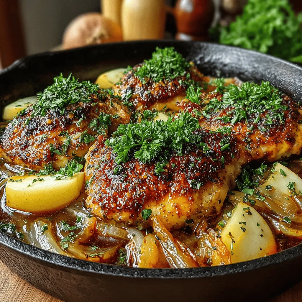 Apple Cider Chicken Skillet is a delightful and comforting recipe that captures the essence of cozy family dinners. This dish features tender chicken breasts simmered in a rich, flavorful sauce made from sweet apple cider, fresh apples, and a medley of aromatic spices. The result is a harmonious balance of savory and sweet flavors that will leave your taste buds satisfied and your spirits lifted.