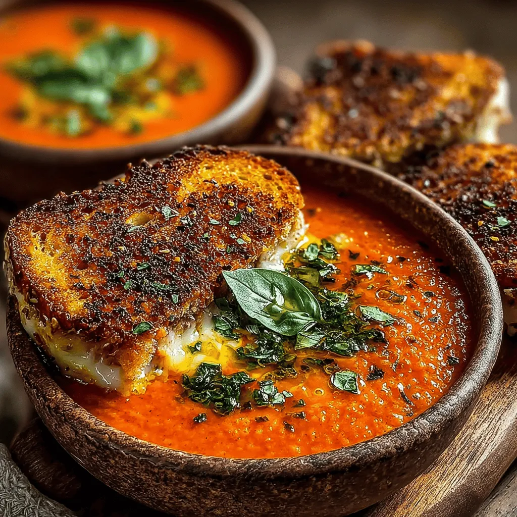 When the weather turns chilly or the skies open up with rain, few dishes can evoke the same level of comfort and warmth as a classic tomato basil soup paired with a crunchy grilled cheese sandwich. This delightful combination is more than just a meal; it's a nostalgic hug in a bowl that brings families together and warms the heart. Whether you're gathered around the dinner table with loved ones or enjoying a cozy night in, the Sun-Kissed Tomato Basil Bliss Soup & Crunchy Grilled Cheese is the perfect recipe to satisfy both your hunger and your soul.