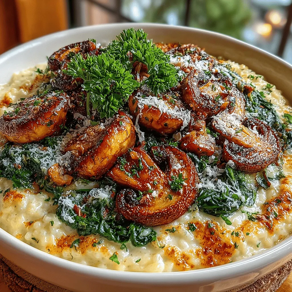 Risotto is a quintessential Italian dish celebrated for its luxurious creaminess and depth of flavor. Unlike traditional rice dishes, risotto is known for its unique cooking method, which involves a gradual addition of liquid to Arborio rice. This technique allows the rice to release its starches, creating that signature, velvety texture that risotto lovers adore. The versatility of this dish makes it an excellent choice for any occasion, from casual weeknight dinners to elegant gatherings. In this recipe, we’ll focus on a delightful variation featuring earthy mushrooms and vibrant spinach, perfect for those who appreciate rich, umami flavors.