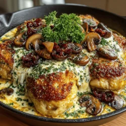 One-Skillet Creamy Garlic Mushroom Chicken