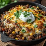 In the realm of weeknight dinners, simplicity and flavor are paramount. Enter the One-Pan Cheesy Beef Enchilada Skillet—a delightful fusion of rich flavors and hearty ingredients, all cooked in a single skillet. This recipe combines the robust taste of seasoned ground beef with the comforting elements of enchilada sauce, black beans, and cheese. It's a dish designed for those who crave a satisfying meal without dedicating hours to the kitchen. Perfect for busy families or anyone seeking a quick yet delicious dinner, this one-pan wonder exemplifies the beauty of efficient cooking without compromising on taste.