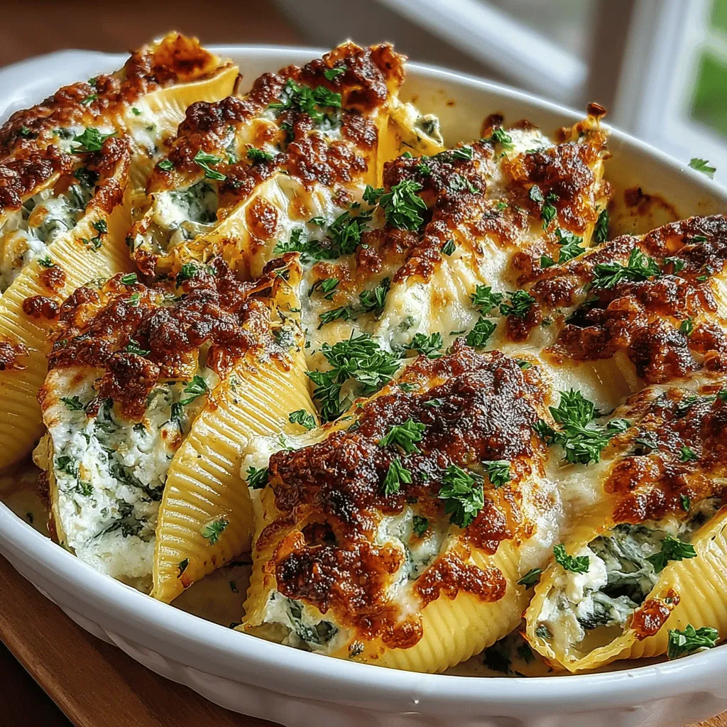 Welcome to the delightful world of comfort food! Today, we invite you to experience a culinary adventure that combines rich flavors and hearty ingredients in our recipe for Cheesy Bliss: Creamy Spinach and Artichoke Stuffed Shells. This delectable dish is a feast for the senses, seamlessly blending the creamy textures of cheese with the vibrant freshness of spinach and artichokes, all elegantly nestled within tender jumbo pasta shells. Whether you’re hosting a family gathering, planning a dinner party, or simply looking to indulge in a cozy night at home, these stuffed shells offer a satisfying and indulgent meal that will delight your guests and family alike.