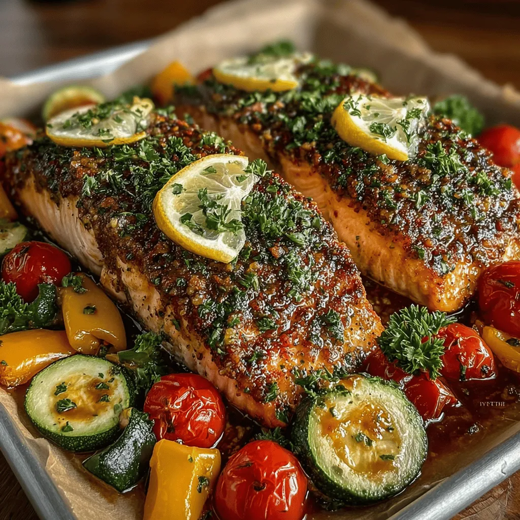 The success of the Zesty Sheet Pan Lemon Herb Salmon & Veggies lies in its carefully selected ingredients, each bringing unique flavors and nutritional benefits to the dish.