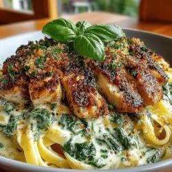 Creamy Spinach Chicken Alfredo Delight
