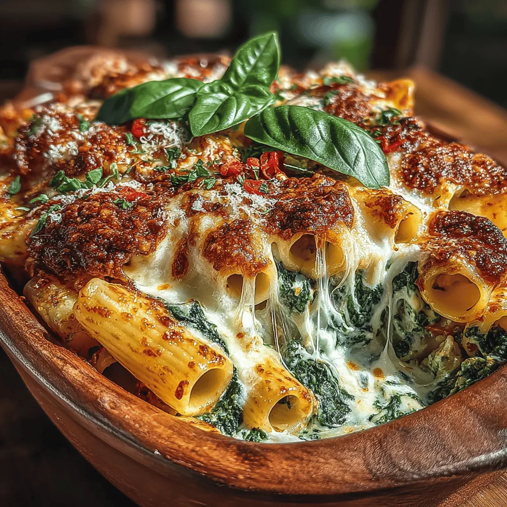 The first step in preparing your Cheesy Spinach Delight Baked Ziti is preheating your oven to 375°F (190°C). This temperature is ideal for baking pasta dishes, as it allows the cheese to melt perfectly while ensuring the ziti is heated through without overcooking. Preheating is crucial; it ensures that your dish starts cooking immediately upon entering the oven, promoting even cooking and preventing a soggy texture. Make sure to allow about 15-20 minutes for your oven to reach the desired temperature before you assemble your ziti.