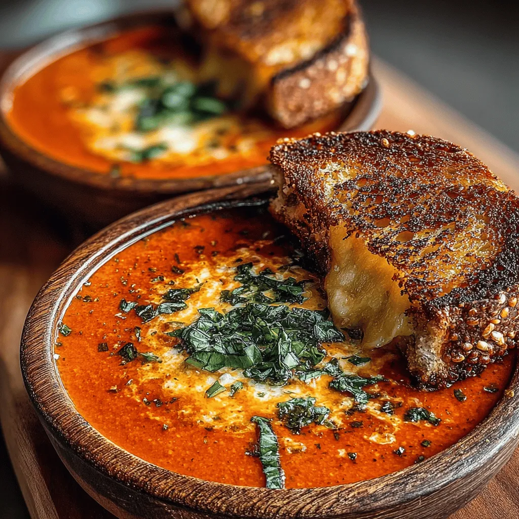 There’s something inherently comforting about a bowl of warm soup paired with a perfectly grilled cheese sandwich, calling to mind memories of childhood and cozy evenings at home. The dish we are about to explore, Tomato Bliss & Cheesy Melt, encapsulates that nostalgic essence, bringing together the rich flavors of creamy tomato basil soup and the irresistible crunch of a melty grilled cheese. This recipe is not just a meal; it’s an experience that resonates with families, enhances gatherings, and provides solace on chilly days.