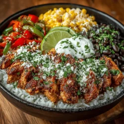 Spicy Chicken Fajita Rice Bowls